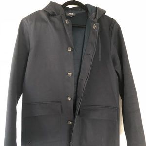 A.P.C. Men’s navy hooded rain coat